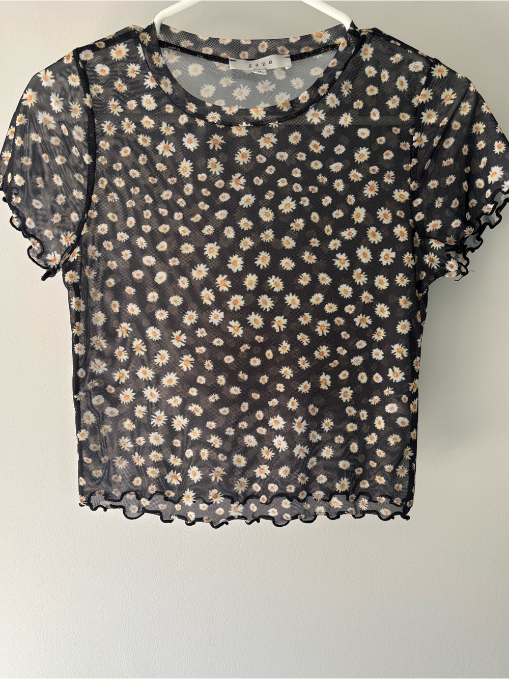 Daisy Mesh Short-Sleeve Top